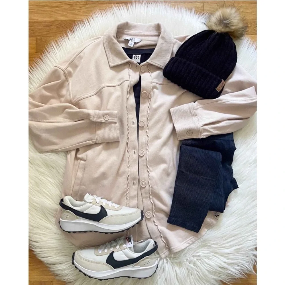 Women's French Terry Button Down Shacket
- JoyLab™ Ivory new - Picture 6 of 8